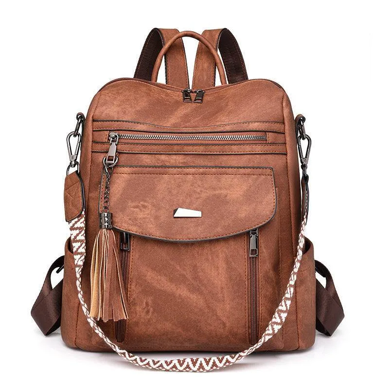 PU Leather Big Capacity Backpack With Tassels sold by CRAVE by Frederick Wilhelm
