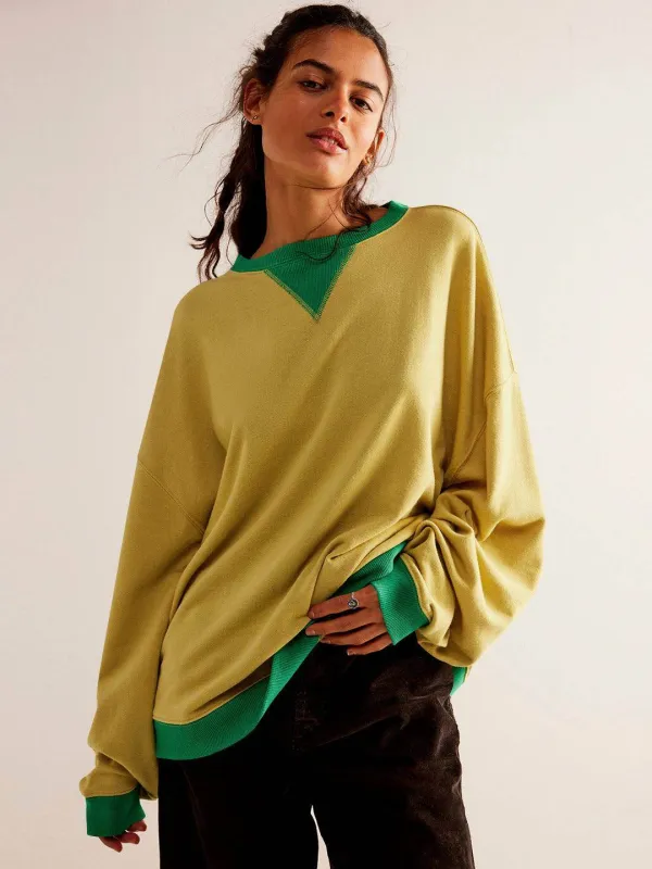 Oversized Color Block Long Sleeve Sweatshirt sold by CRAVE by Frederick Wilhelm