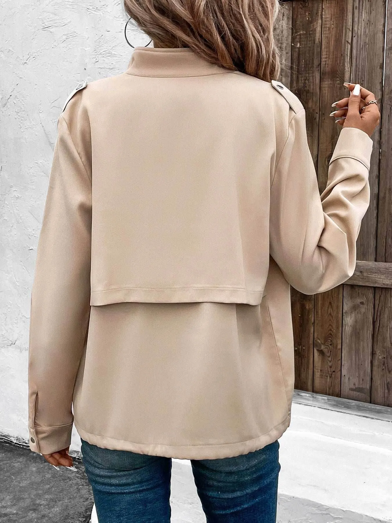 Casual Long Sleeve Shacket with Pockets sold by CRAVE by Frederick Wilhelm product image thumbnail 2