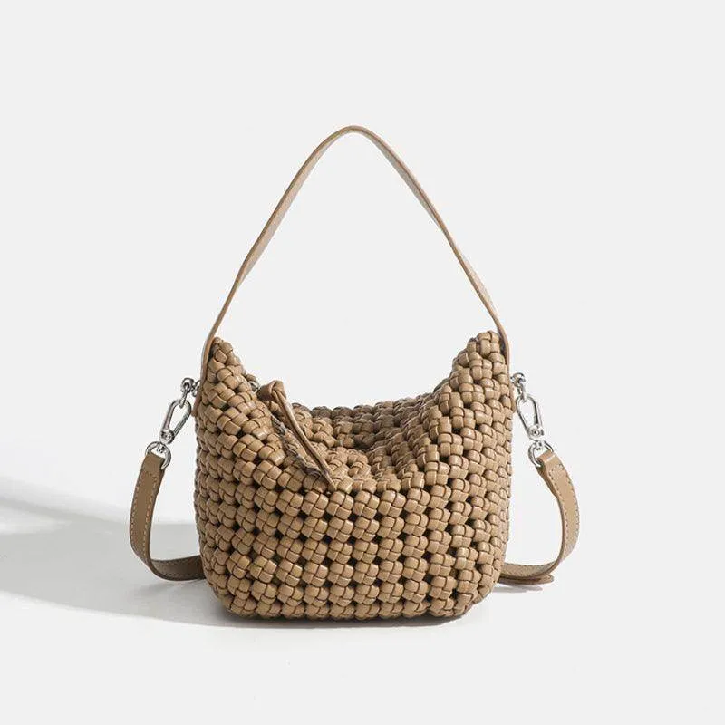 PU Handmade Woven Bucket shape Tote bag sold by CRAVE by Frederick Wilhelm