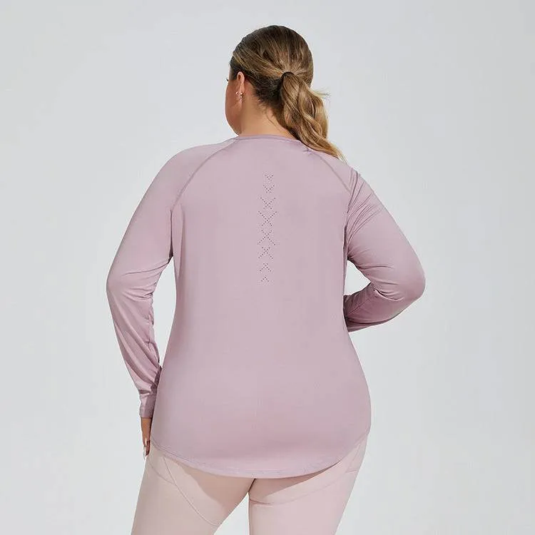 Plus Size Loose Long Sleeve Yoga T-Shirts sold by CRAVE by Frederick Wilhelm product image thumbnail 5