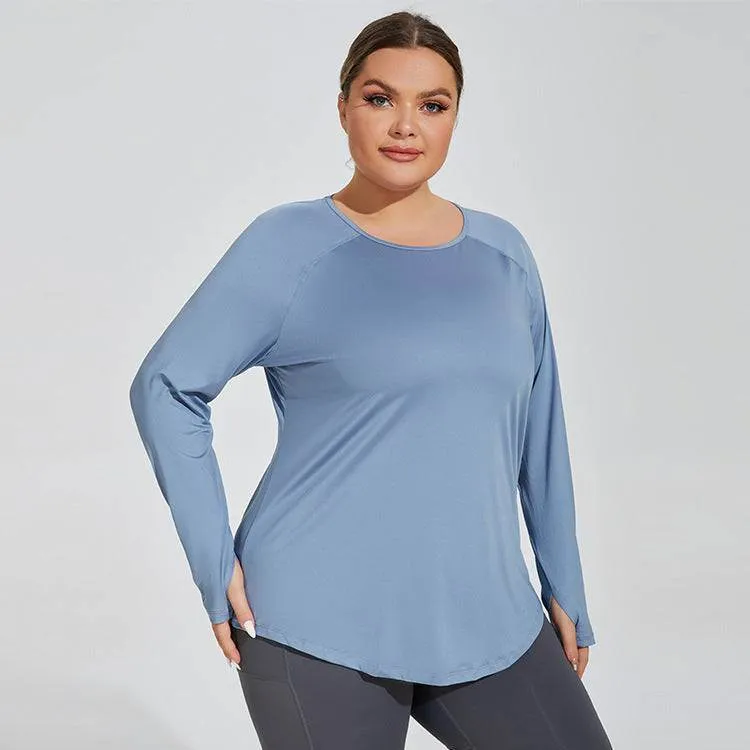 Plus Size Loose Long Sleeve Yoga T-Shirts sold by CRAVE by Frederick Wilhelm