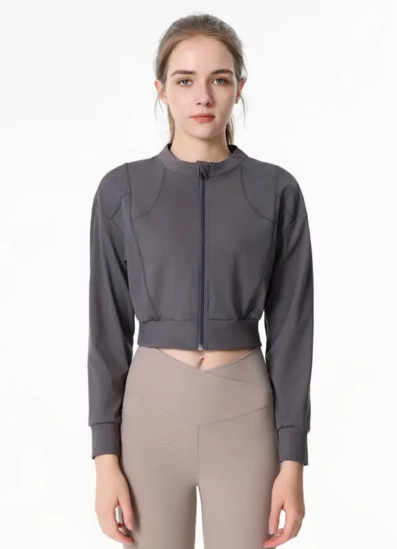 Ribbed Crop Workout Jacket sold by CRAVE by Frederick Wilhelm