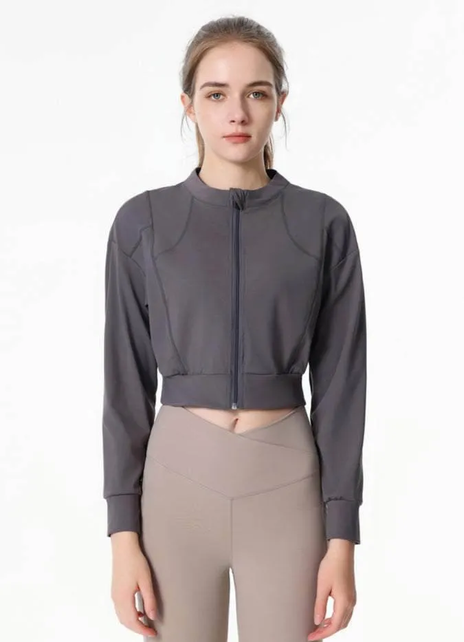 Ribbed Crop Workout Jacket sold by CRAVE by Frederick Wilhelm