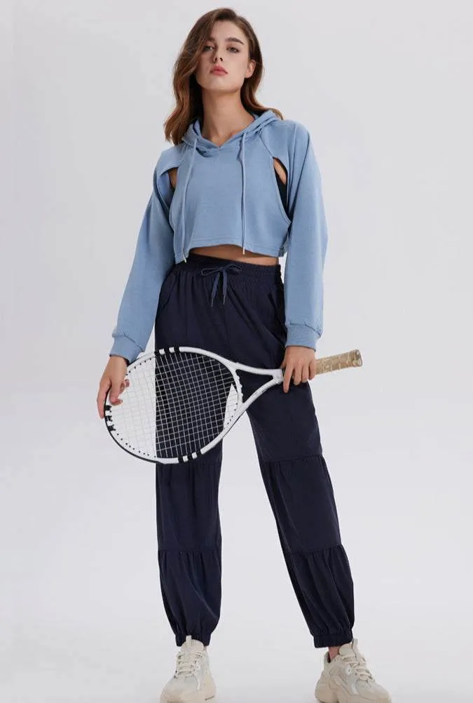 Cutout Crop Workout Hoodie Sweatshirt sold by CRAVE by Frederick Wilhelm product image thumbnail 3