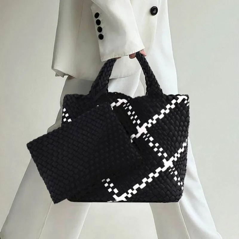 Woven Tote Bag and Purse Neoprene Handbag sold by CRAVE by Frederick Wilhelm