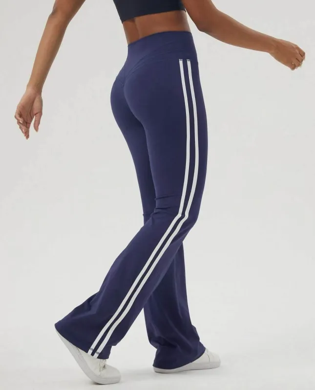 Side Stripe High Waist Fitness Flare Pants sold by CRAVE by Frederick Wilhelm