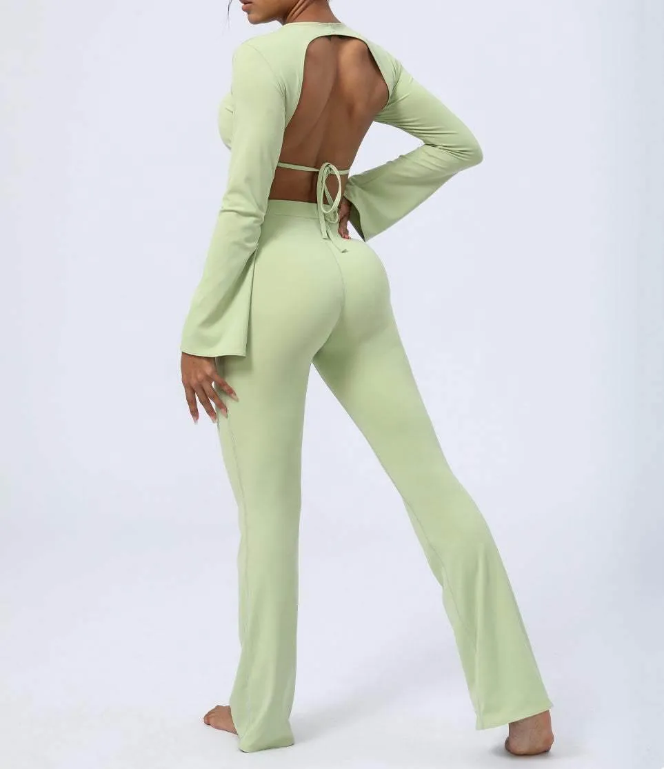 Butt Lifting Flared Leg Workout Pants sold by CRAVE by Frederick Wilhelm product image thumbnail 2