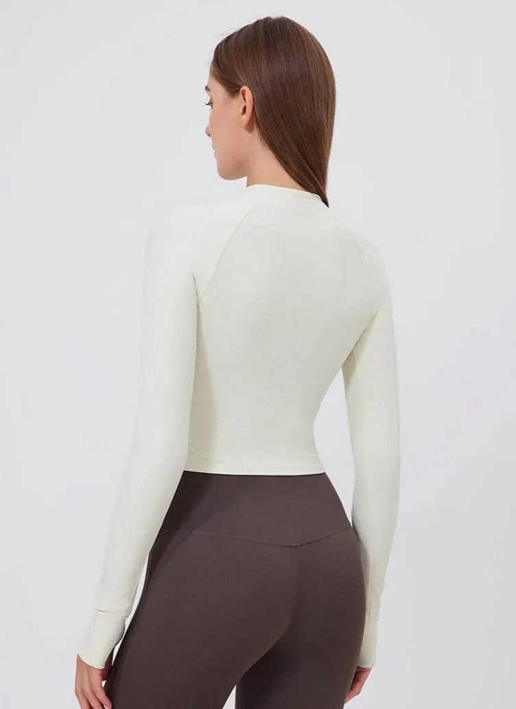 Standing Collar Zipper Yoga Jacket sold by CRAVE by Frederick Wilhelm product image thumbnail 3