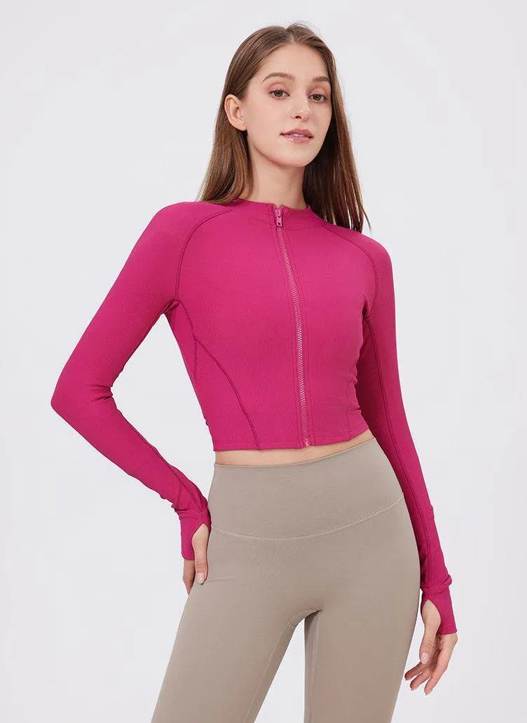 Standing Collar Zipper Yoga Jacket sold by CRAVE by Frederick Wilhelm product image thumbnail 4