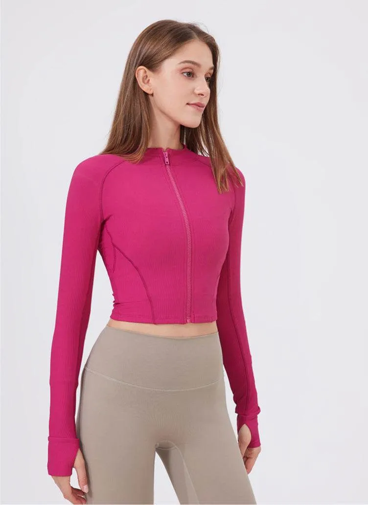 Standing Collar Zipper Yoga Jacket sold by CRAVE by Frederick Wilhelm product image thumbnail 5