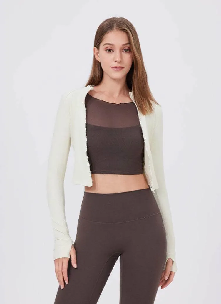 Standing Collar Zipper Yoga Jacket sold by CRAVE by Frederick Wilhelm product image thumbnail 2