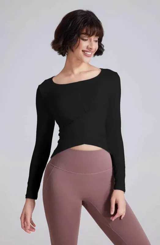 Cross Button Slim Yoga Long Sleeve T-Shirt sold by CRAVE by Frederick Wilhelm