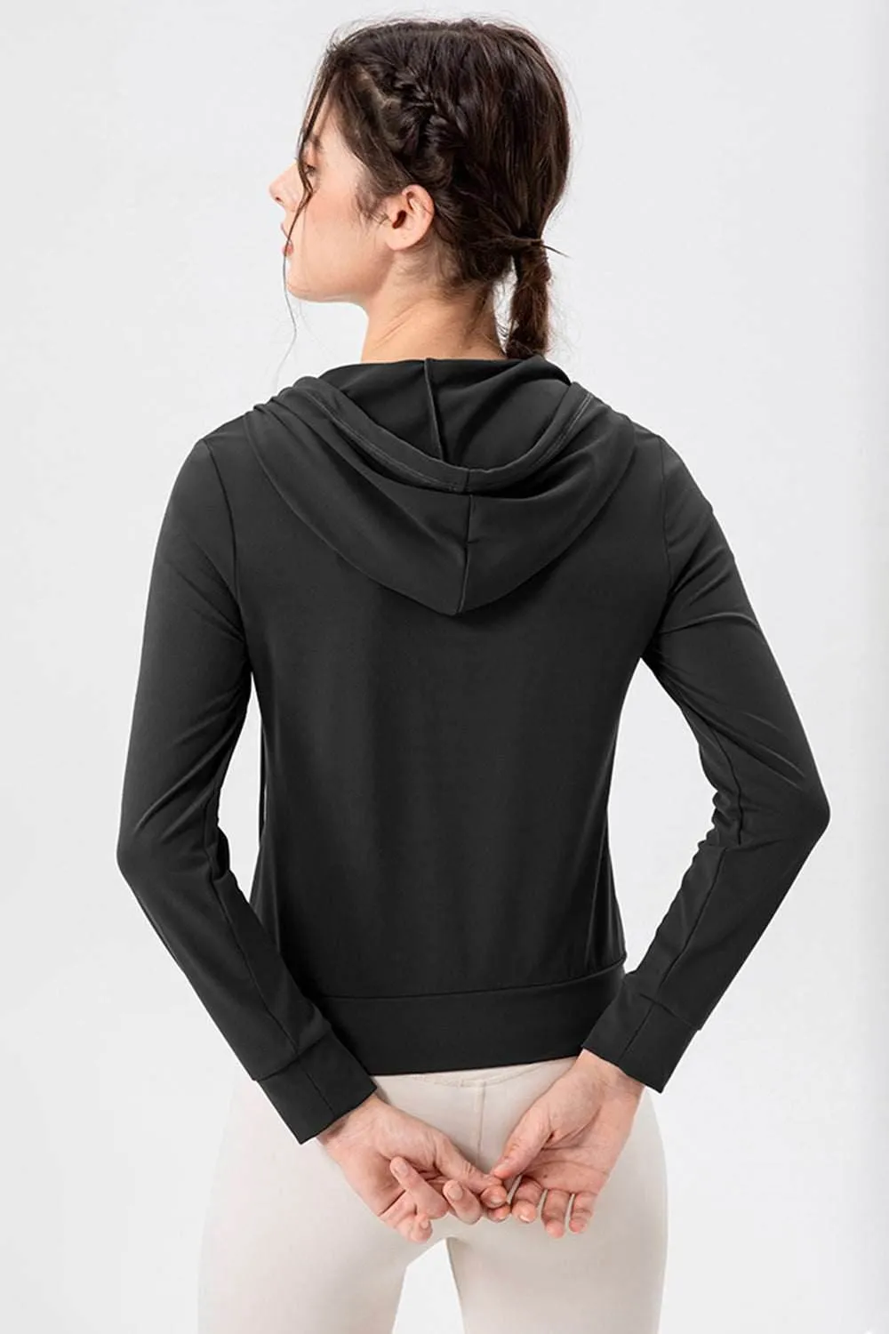 Zip Up Hooded Active Outerwear with Drawstring sold by CRAVE by Frederick Wilhelm product image thumbnail 3