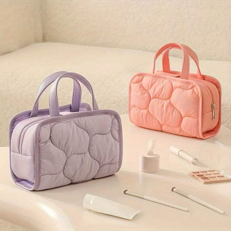Solid Color Portable Cosmetic Bag with Handle sold by CRAVE by Frederick Wilhelm