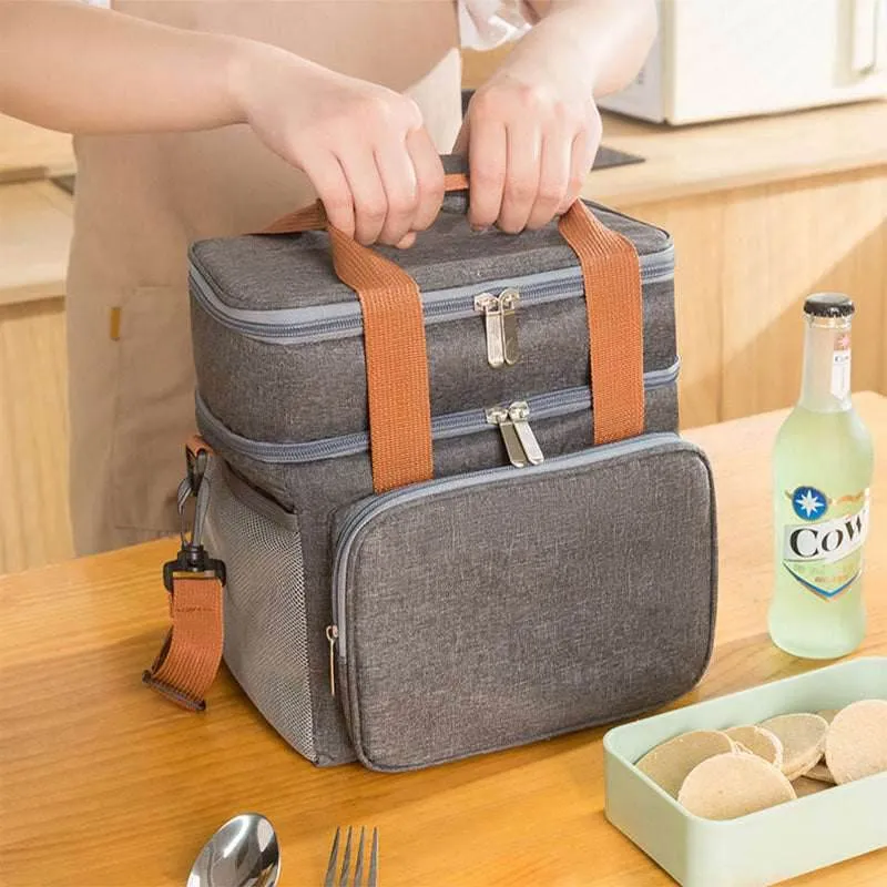 Portable Double Layer Cooler Bag for Lunch or Picnic sold by CRAVE by Frederick Wilhelm product image thumbnail 3