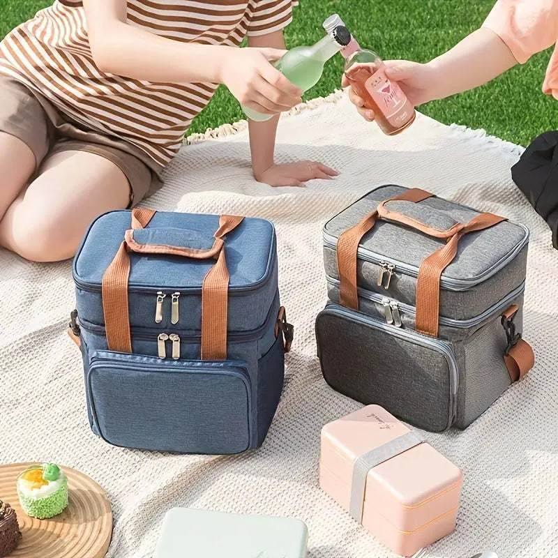 Portable Double Layer Cooler Bag for Lunch or Picnic sold by CRAVE by Frederick Wilhelm