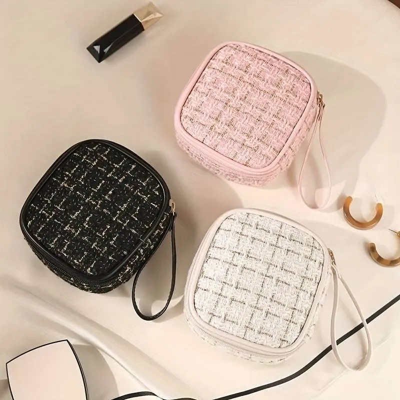 Tweed Zipper Cosmetic Bag sold by CRAVE by Frederick Wilhelm