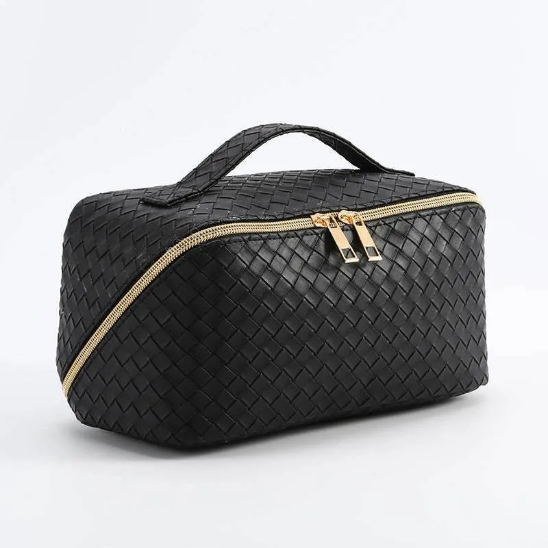 PU Leather Woven Storage Makeup Bag sold by CRAVE by Frederick Wilhelm product image thumbnail 4
