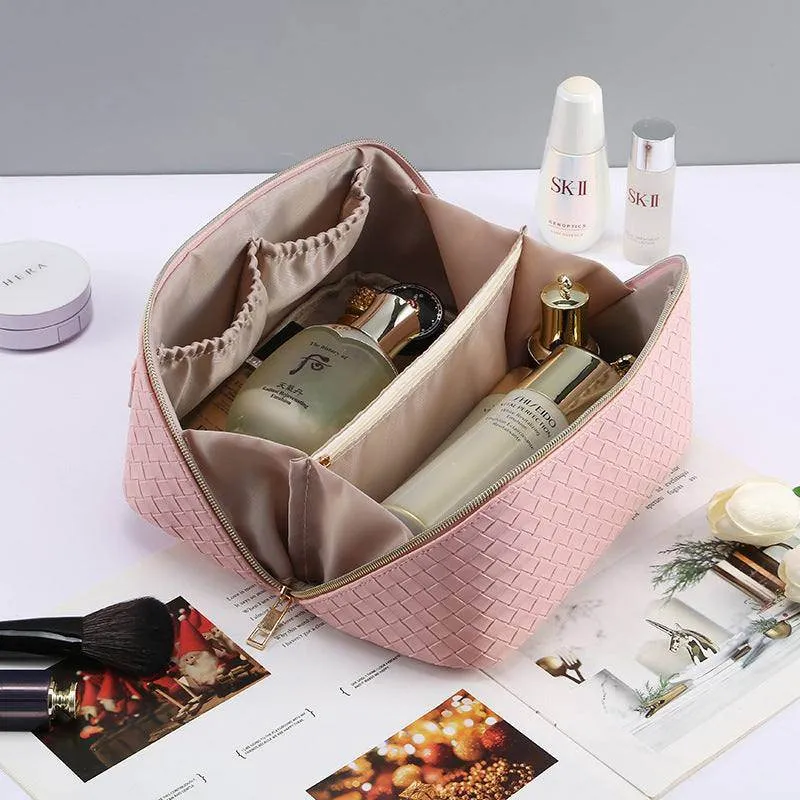 PU Leather Woven Storage Makeup Bag sold by CRAVE by Frederick Wilhelm product image thumbnail 2