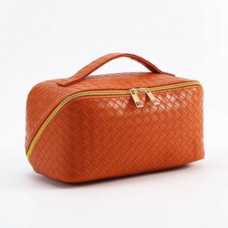 PU Leather Woven Storage Makeup Bag sold by CRAVE by Frederick Wilhelm product image thumbnail 5