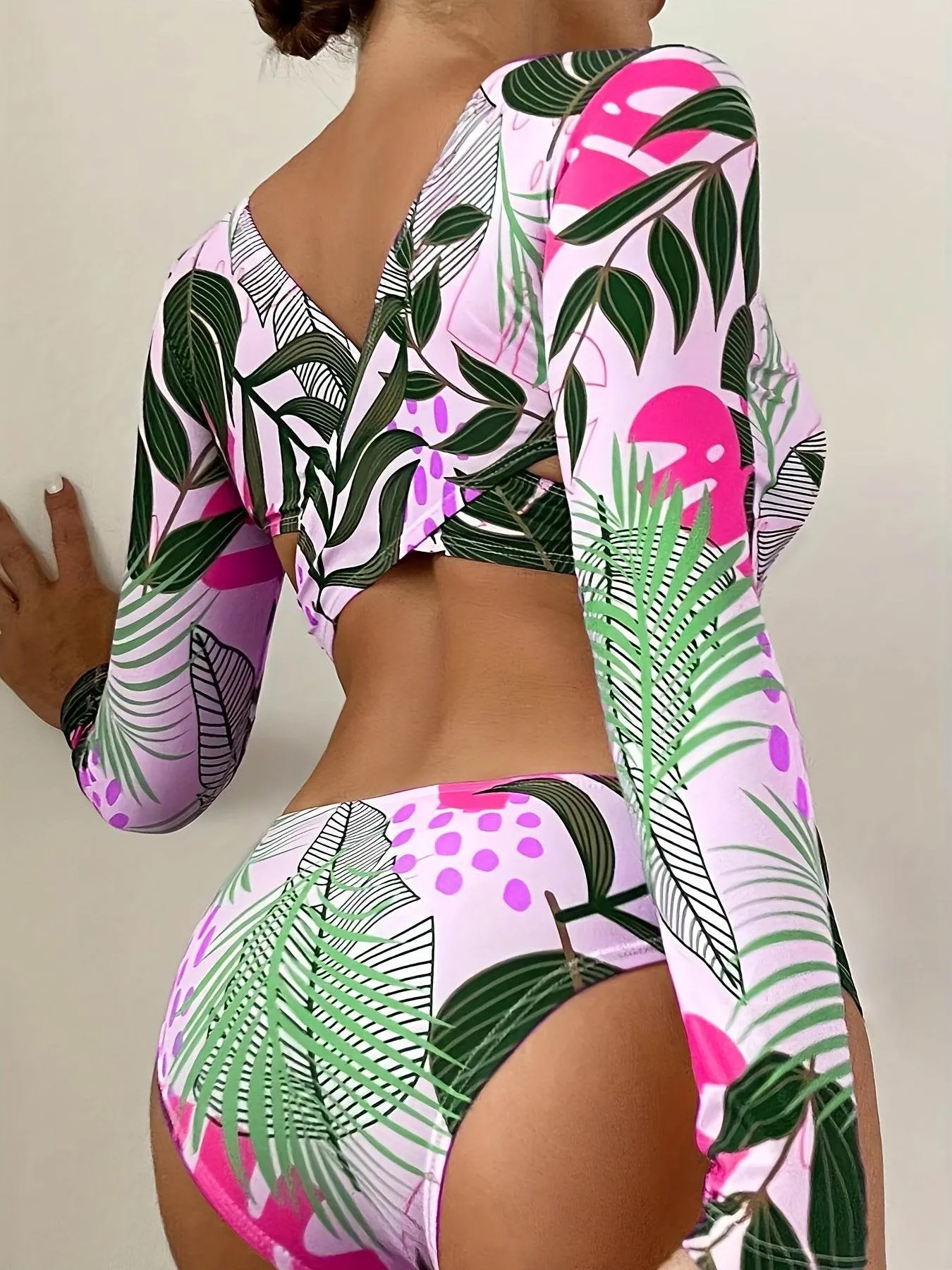 Long Sleeve Cutout One Piece Swimsuit sold by CRAVE by Frederick Wilhelm product image thumbnail 2