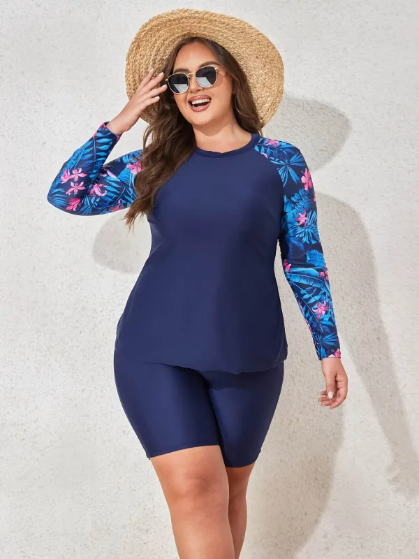 Plus Size Tropical Long Sleeves Swimwear Set sold by CRAVE by Frederick Wilhelm