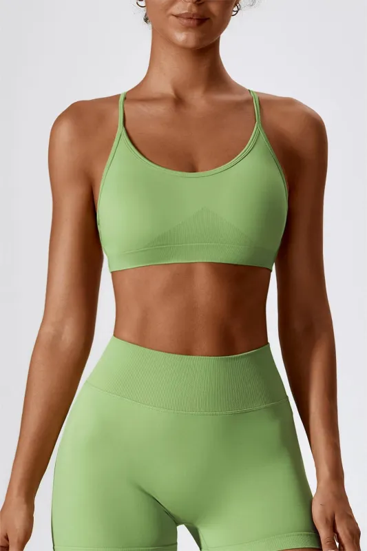 Chic Strappy Back Seamless Sports Bra sold by CRAVE by Frederick Wilhelm