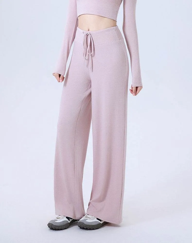 High Waist Wide Leg Pants Lounge Sweatpants with Drawstring sold by CRAVE by Frederick Wilhelm product image thumbnail 2