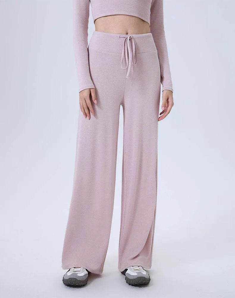 High Waist Wide Leg Pants Lounge Sweatpants with Drawstring sold by CRAVE by Frederick Wilhelm