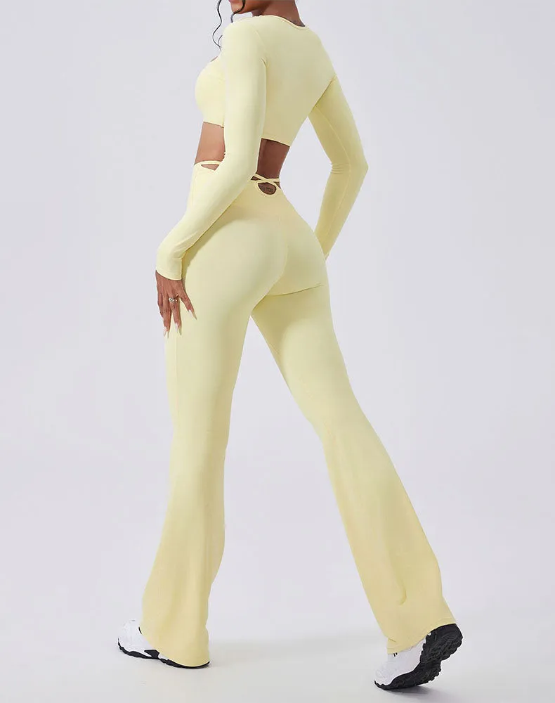 Activewear Set with crisscross thin strap Top and Flare Pant sold by CRAVE by Frederick Wilhelm product image thumbnail 2