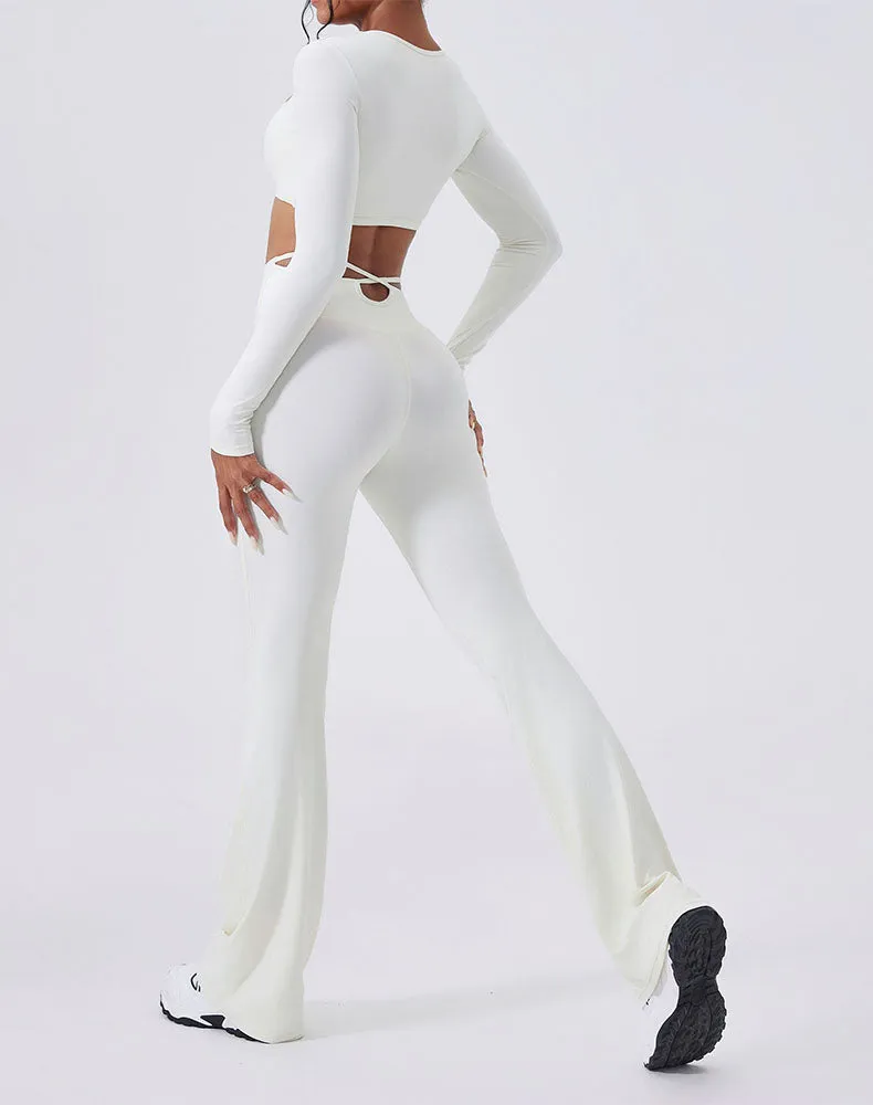 Activewear Set with crisscross thin strap Top and Flare Pant sold by CRAVE by Frederick Wilhelm product image thumbnail 4