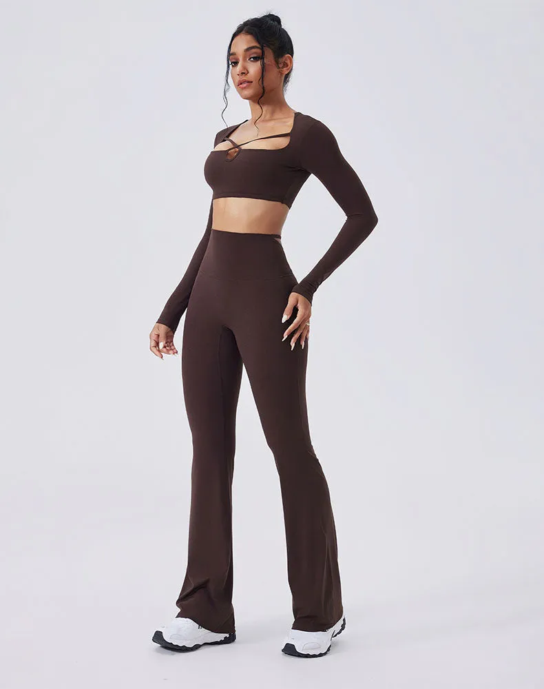 Activewear Set with crisscross thin strap Top and Flare Pant sold by CRAVE by Frederick Wilhelm product image thumbnail 5