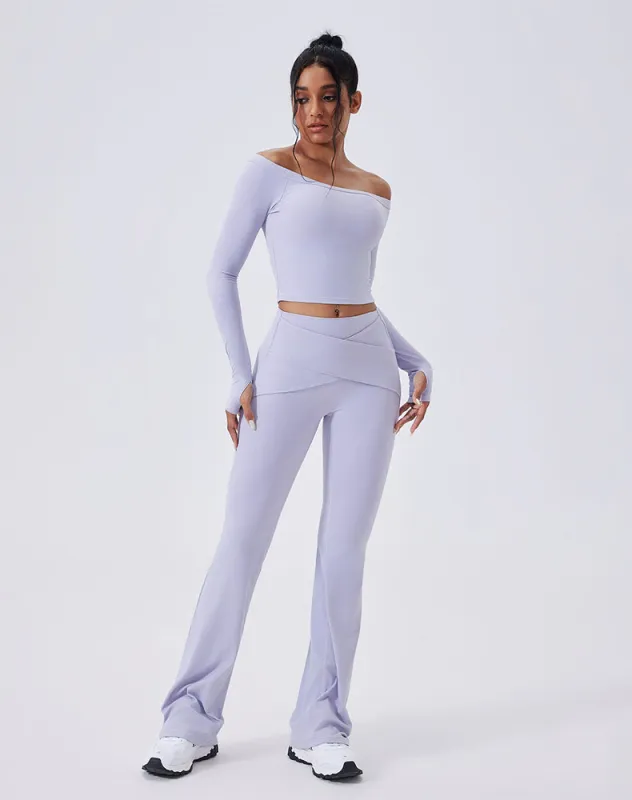 Activewear Set with Off-Shoulder Top and Flare Pant sold by CRAVE by Frederick Wilhelm