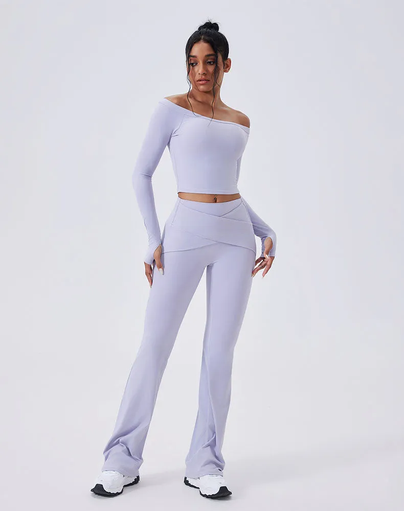 Activewear Set with Off-Shoulder Top and Flare Pant sold by CRAVE by Frederick Wilhelm