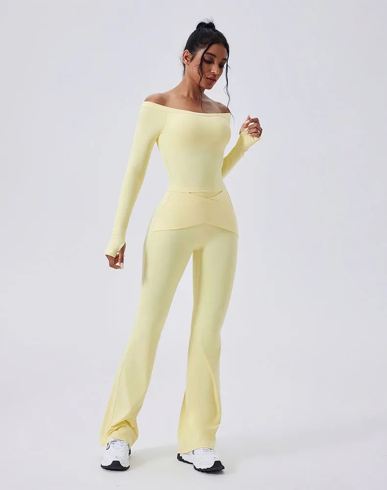 Activewear Set with Off-Shoulder Top and Flare Pant sold by CRAVE by Frederick Wilhelm product image thumbnail 3