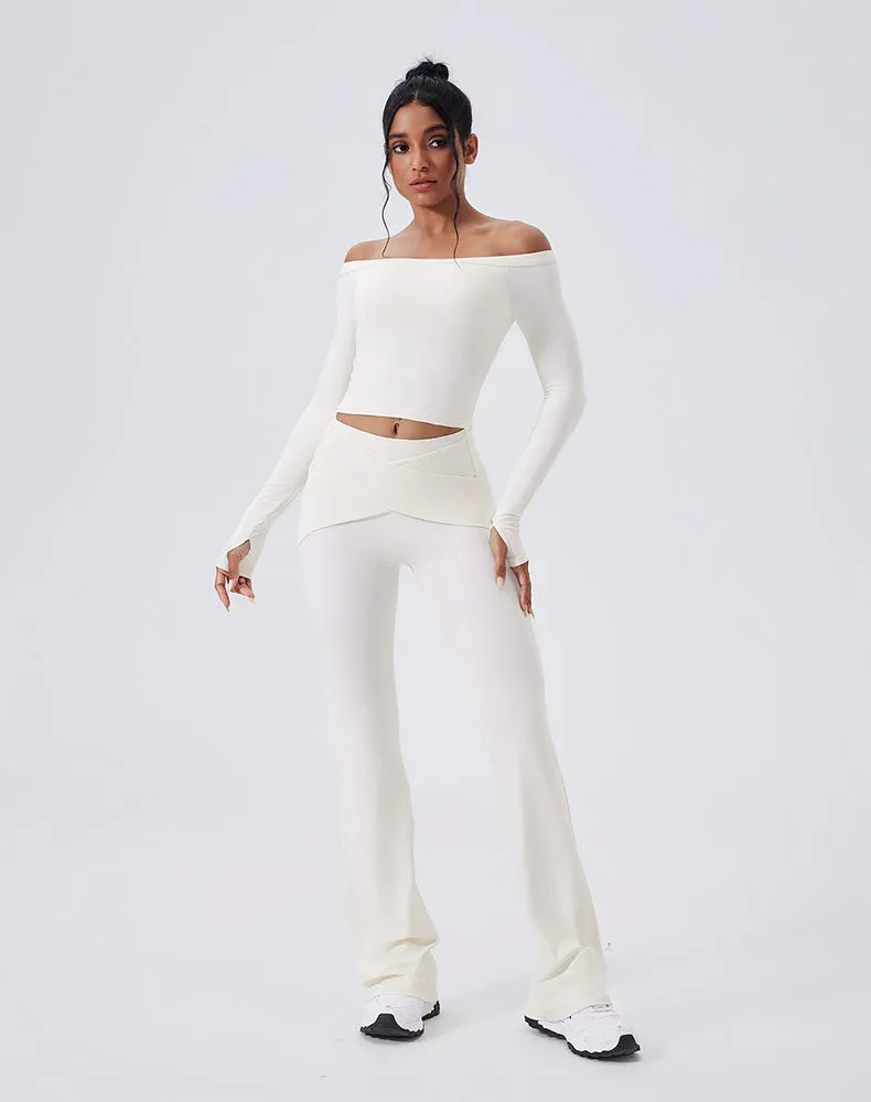 Activewear Set with Off-Shoulder Top and Flare Pant sold by CRAVE by Frederick Wilhelm product image thumbnail 4