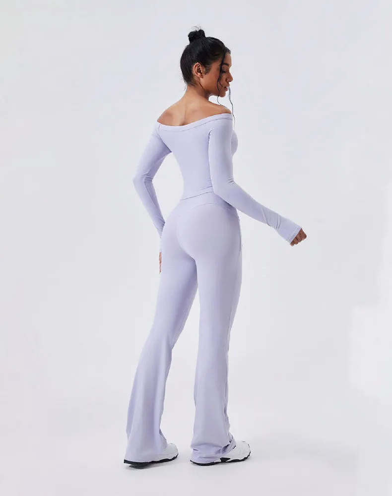 Activewear Set with Off-Shoulder Top and Flare Pant sold by CRAVE by Frederick Wilhelm product image thumbnail 2