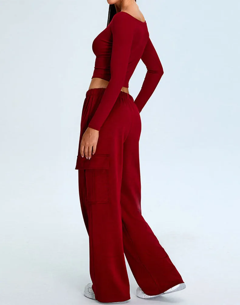 Activewear Set with Off-Shoulder Top and Sweatpant sold by CRAVE by Frederick Wilhelm product image thumbnail 4
