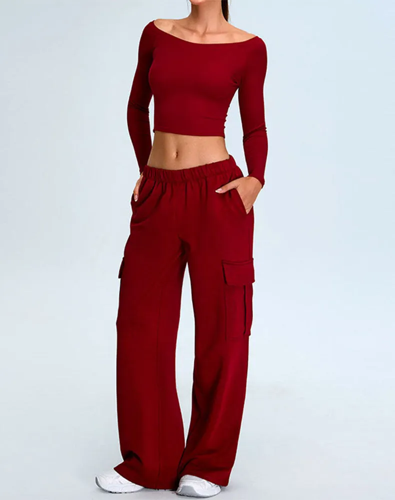 Activewear Set with Off-Shoulder Top and Sweatpant sold by CRAVE by Frederick Wilhelm product image thumbnail 3