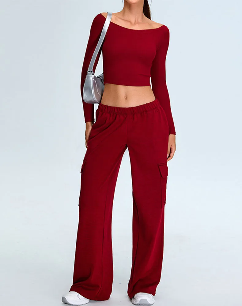 Activewear Set with Off-Shoulder Top and Sweatpant sold by CRAVE by Frederick Wilhelm product image thumbnail 2