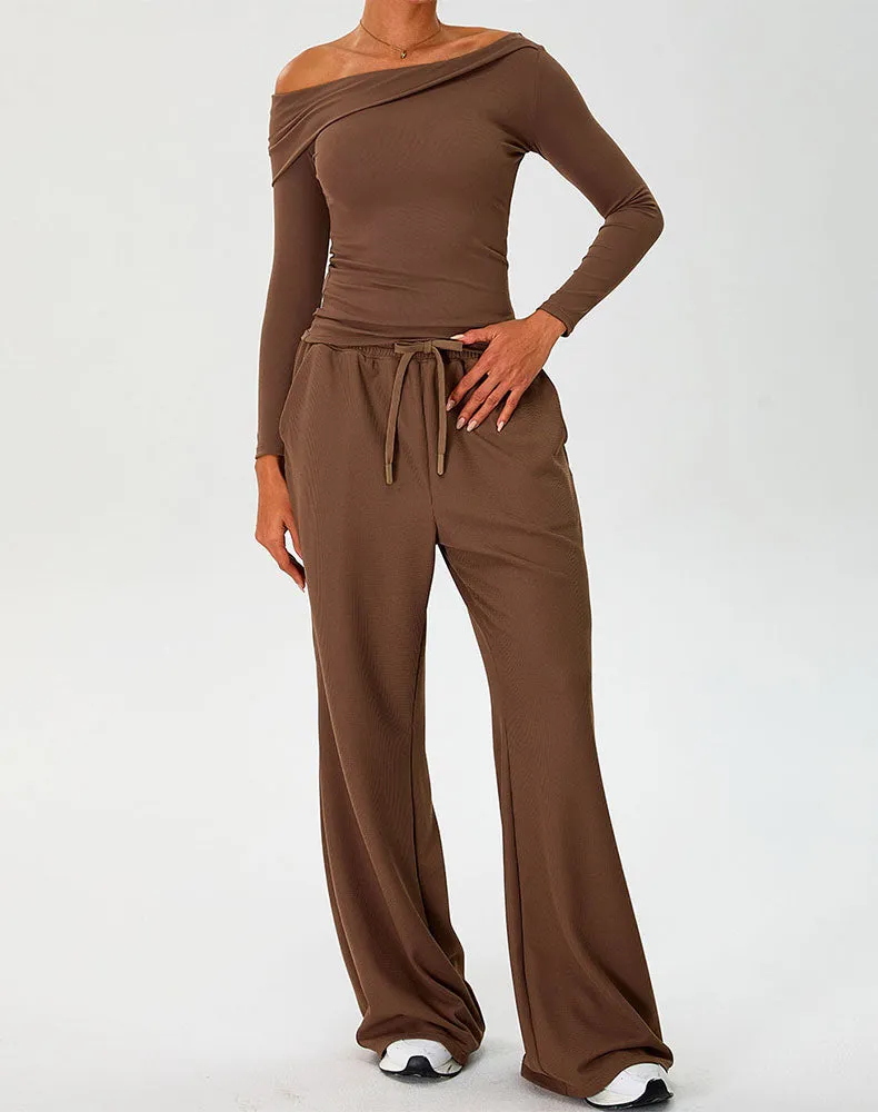 Activewear Set with Asymmetrical Shoulder Top and Sweatpant sold by CRAVE by Frederick Wilhelm product image thumbnail 5