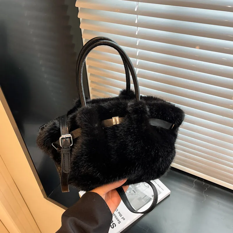 Furry Purse Fluffy Tote Bag Faux Fur Crossbody Handbag sold by CRAVE by Frederick Wilhelm product image thumbnail 5