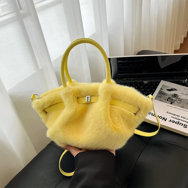 Furry Purse Fluffy Tote Bag Faux Fur Crossbody Handbag sold by CRAVE by Frederick Wilhelm product image thumbnail 4