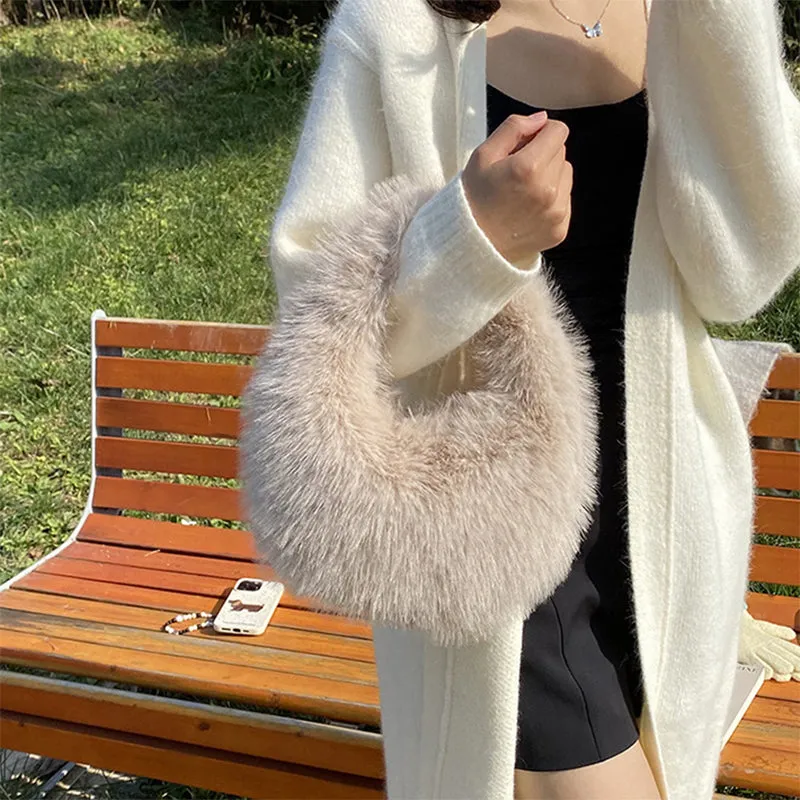 Winter Fluffy Faux Fur Tote Handbag Soft Fuzzy Purse Bag sold by CRAVE by Frederick Wilhelm product image thumbnail 5