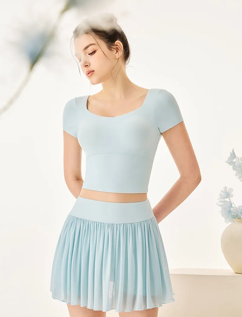 Activewear Set with Short Sleeve Crop T-Shirt and Skirt sold by CRAVE by Frederick Wilhelm product image thumbnail 4