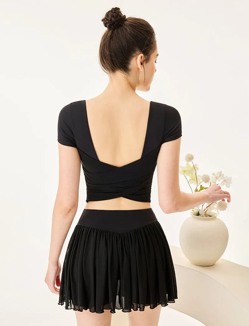 Activewear Set with Short Sleeve Crop T-Shirt and Skirt sold by CRAVE by Frederick Wilhelm product image thumbnail 2