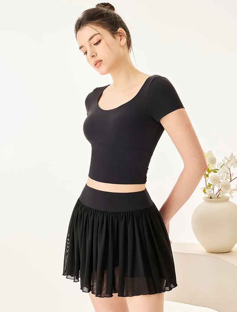 Activewear Set with Short Sleeve Crop T-Shirt and Skirt sold by CRAVE by Frederick Wilhelm product image thumbnail 3