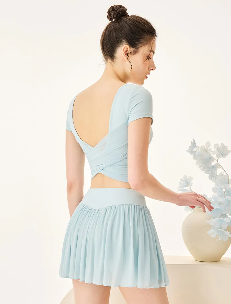 Activewear Set with Short Sleeve Crop T-Shirt and Skirt sold by CRAVE by Frederick Wilhelm product image thumbnail 5