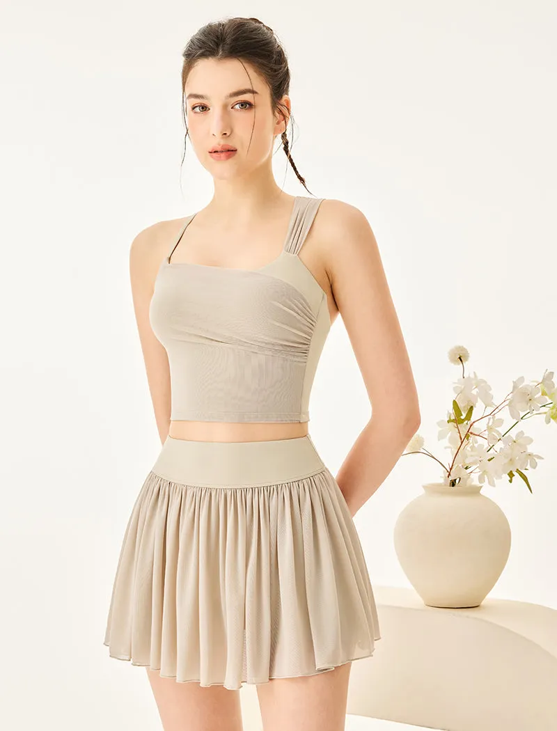Mesh Tennis Set with Asymmetrical Strap Tank Top and Skirt sold by CRAVE by Frederick Wilhelm product image thumbnail 5